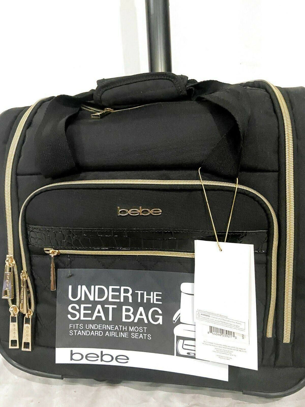 Black Under The Seat Rolling Tote Bag Y16888