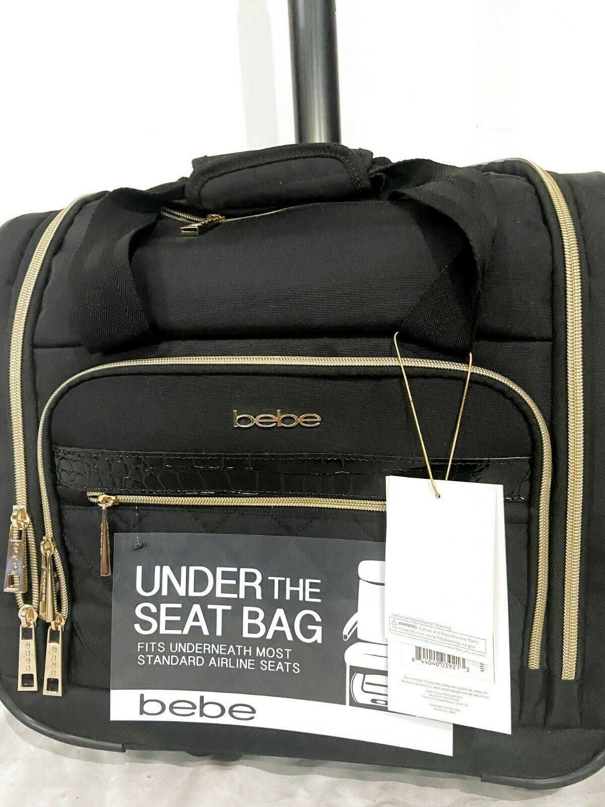 Black Under The Seat Rolling Tote Bag Y16888