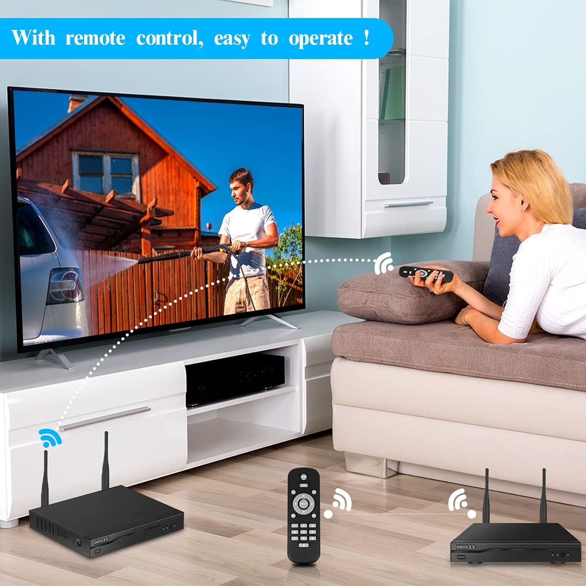 2K Wireless Security Camera System with 2TB Hard Drive, 4Pcs Outdoor Cameras, Audio, Night Vision S754973