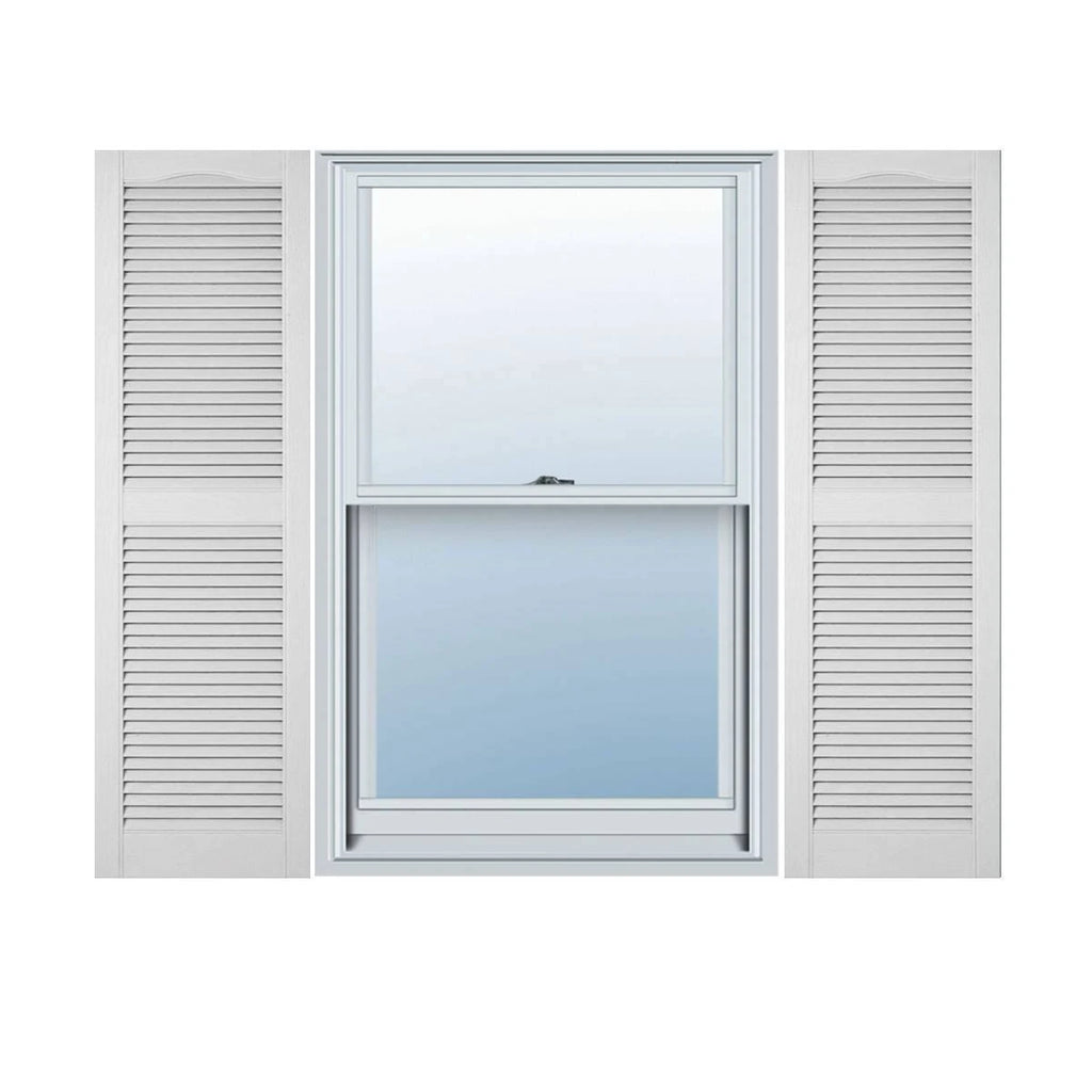 White Vinyl Open Louver Shutters A2773