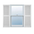 White Vinyl Open Louver Shutters A2773