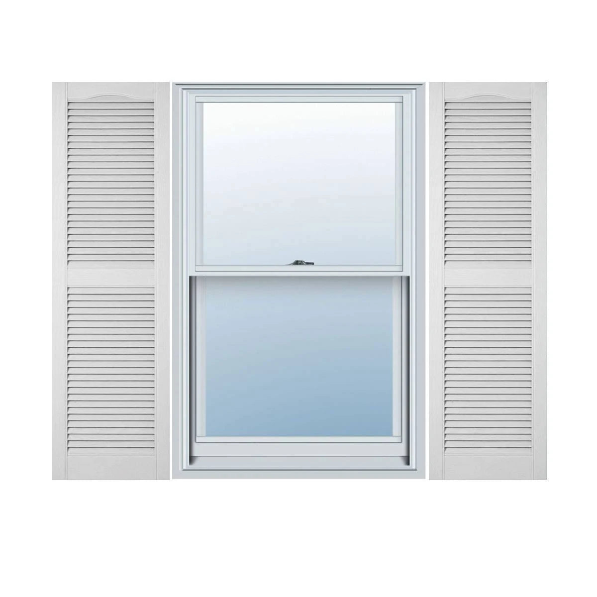 White Vinyl Open Louver Shutters A2773