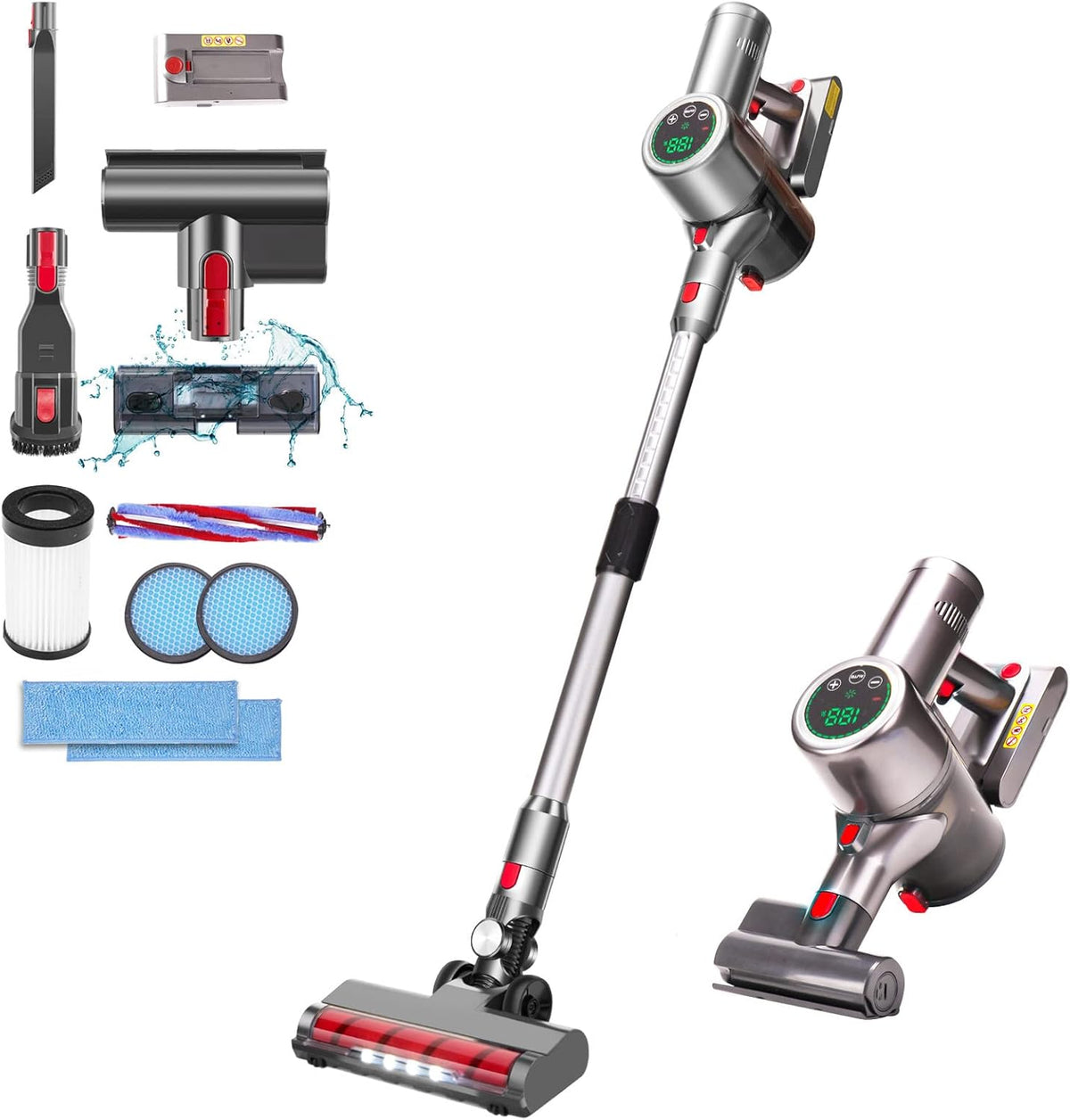 Cordless Vacuum Cleaner 27KPa 380w Brushless Motor Stick Vacuum 11 in 1 H80169