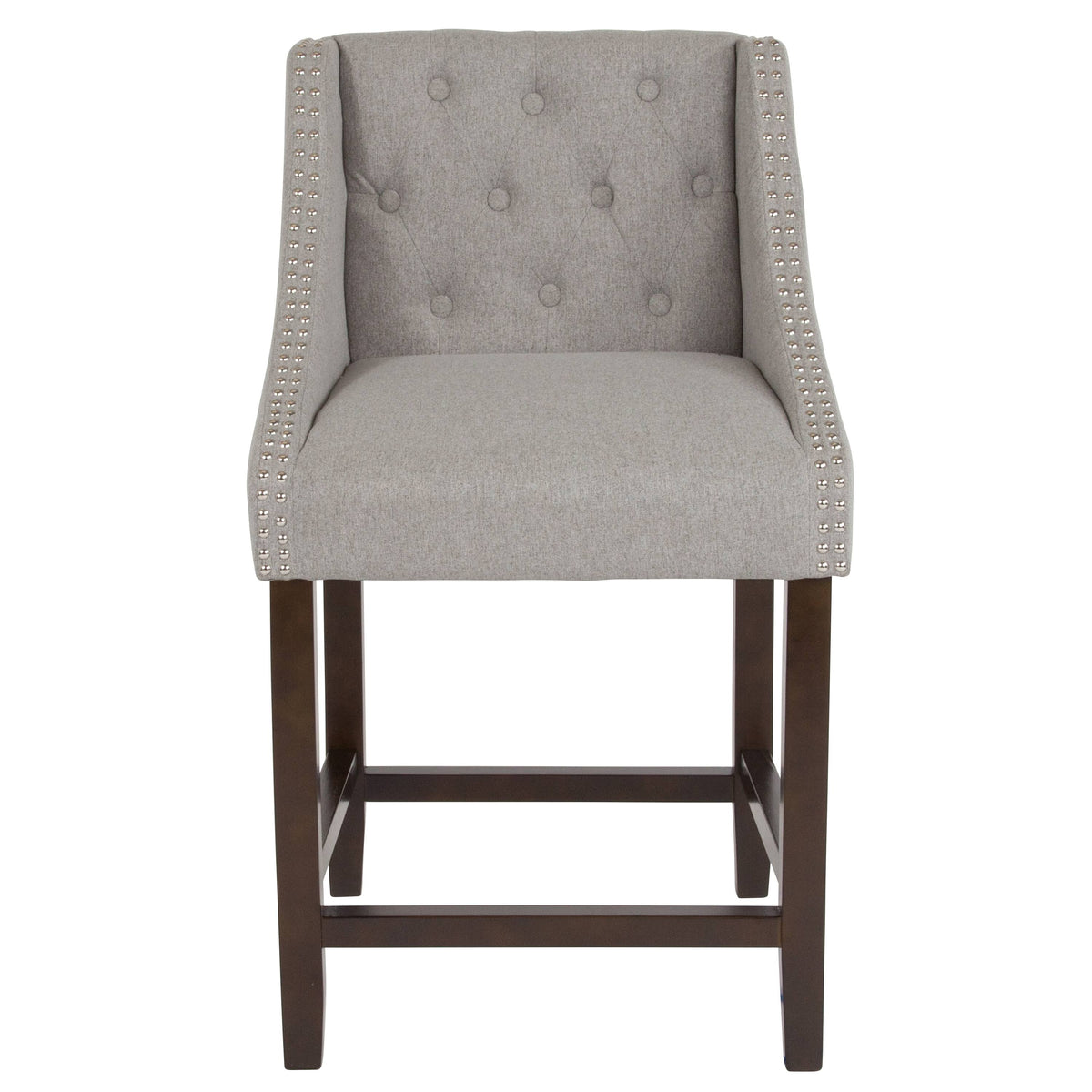 Light Gray Fabric Tufted Counter Height Stool G8212
