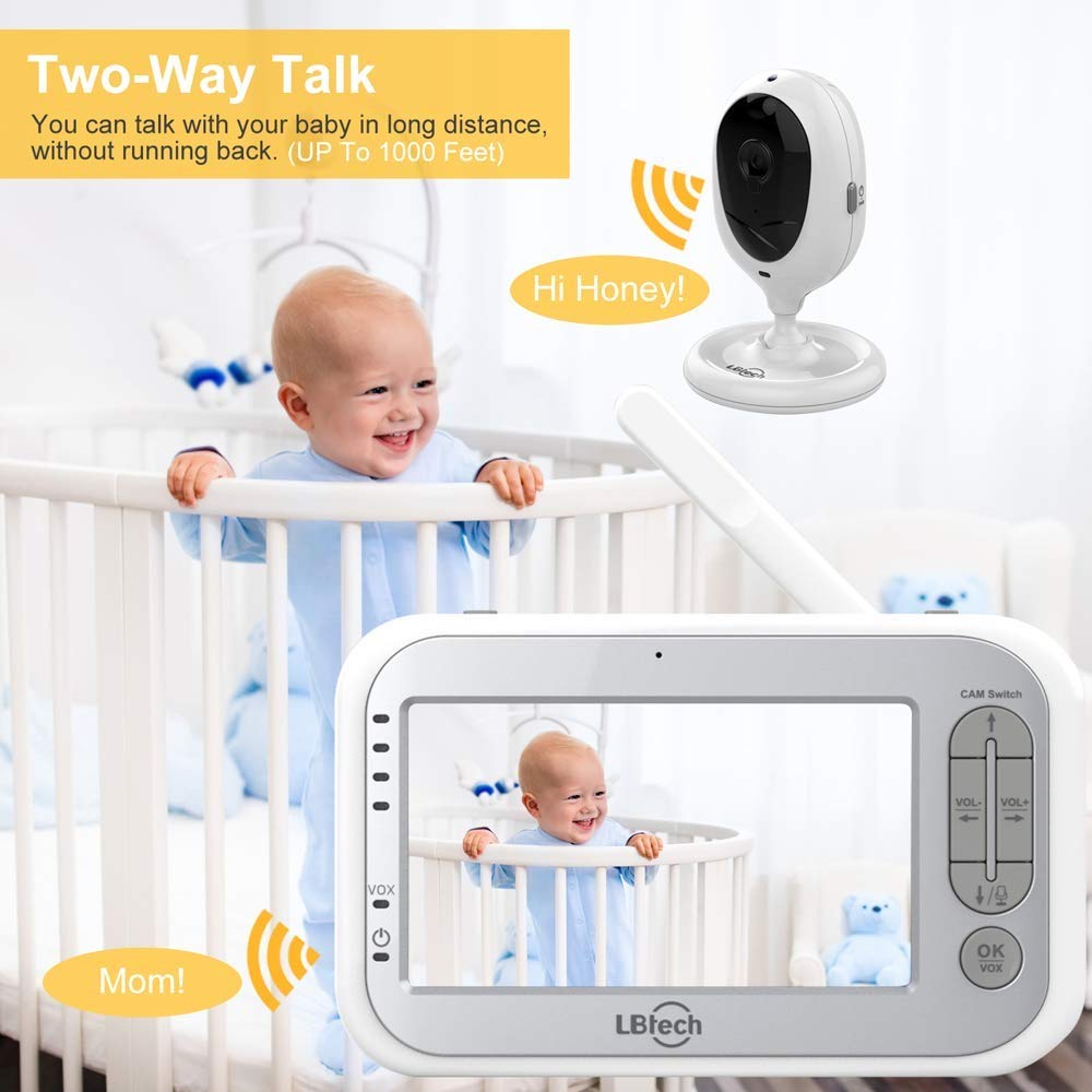 Video Baby Monitor with Two Cameras and 4.3 LCD W923