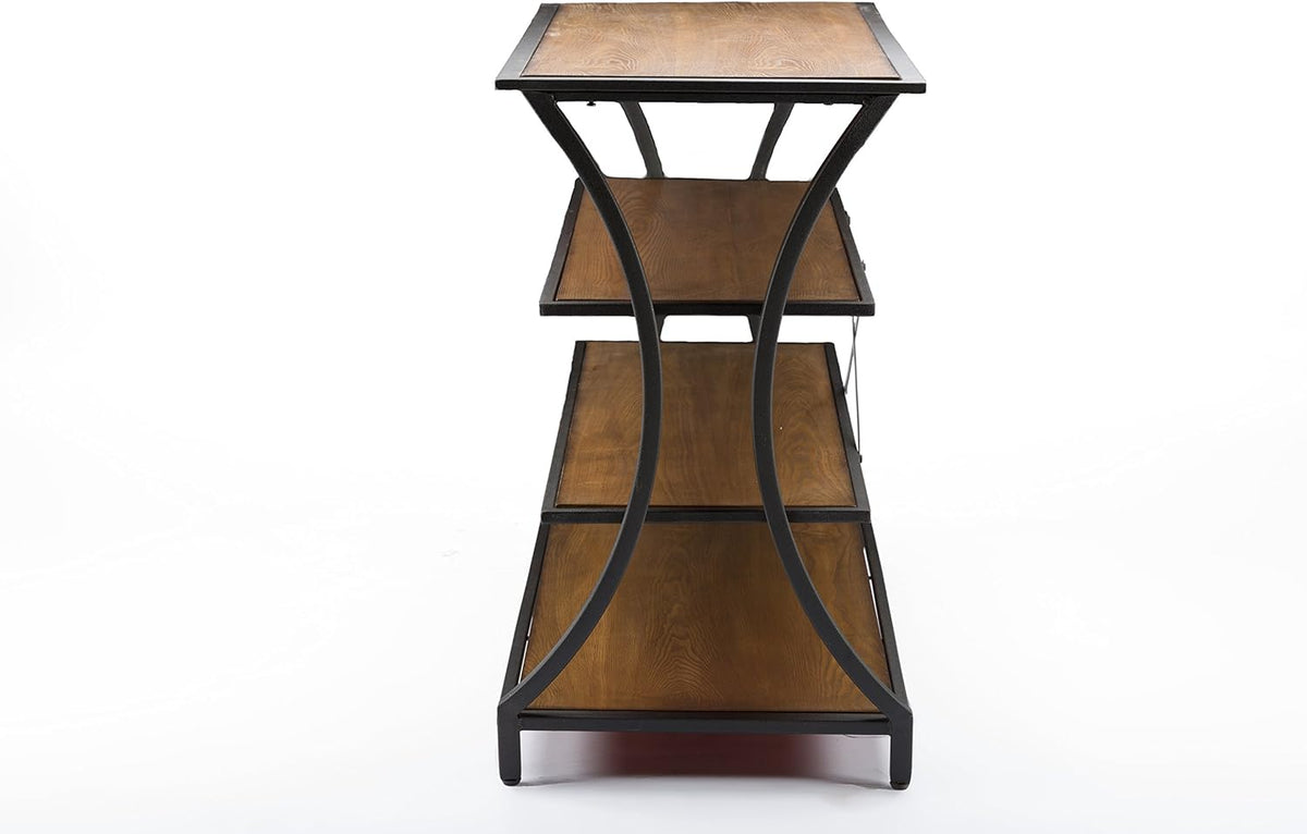 Brown Wood and Metal Console Table A6077