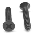 #8-18 x 1/2 Phillips Flat Head Sheet Metal Screw Black Zinc Plated T582383