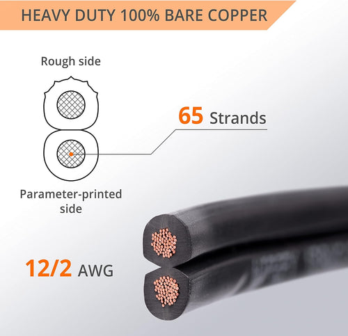 12-Gauge 2-Conductor 250 Feet Low Voltage Landscape Lighting Wire V8572