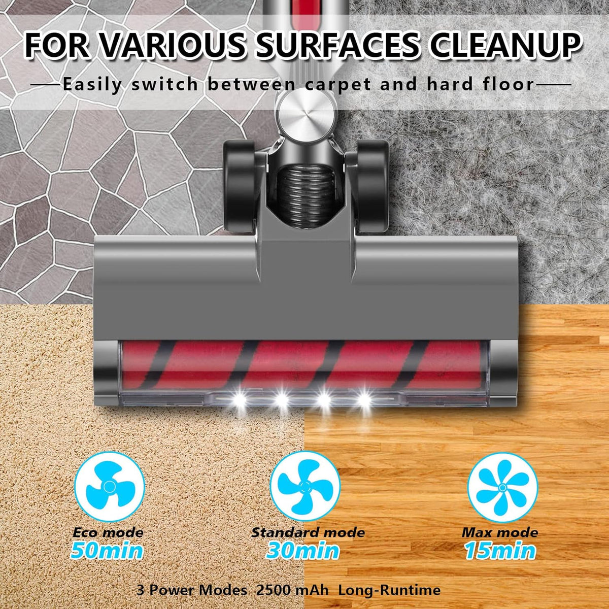 Cordless Vacuum Cleaner 27KPa 380w Brushless Motor Stick Vacuum 11 in 1 H80169