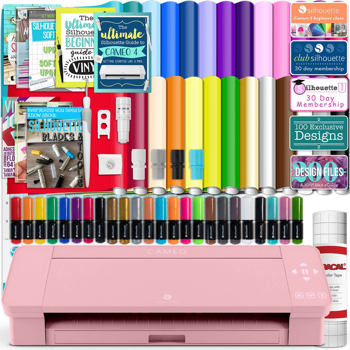 Blush Pink Cameo 4 with 26 Glossy Sheets, Guides, and 24 Sketch Pens G1468
