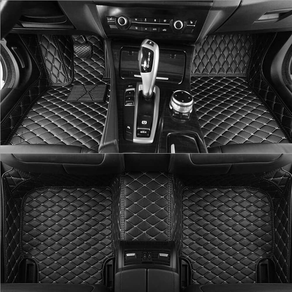 Custom Car Floor Mats Full Coverage All Weather Non-Slip Leather Floor Liners Black S155262