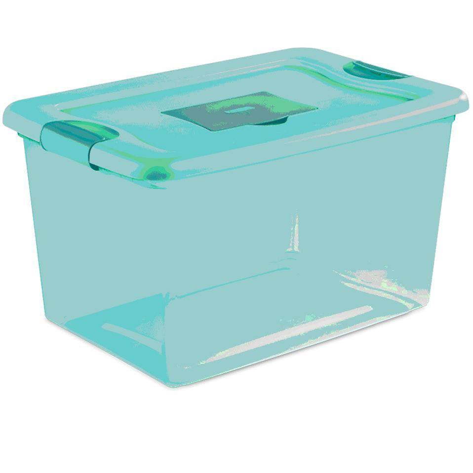 64 Quart Stackable Plastic Storage Box Container 12 Pack P979