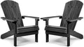 Grey Plastic Weather Resistant Adirondack Chairs Set of 4 L106091