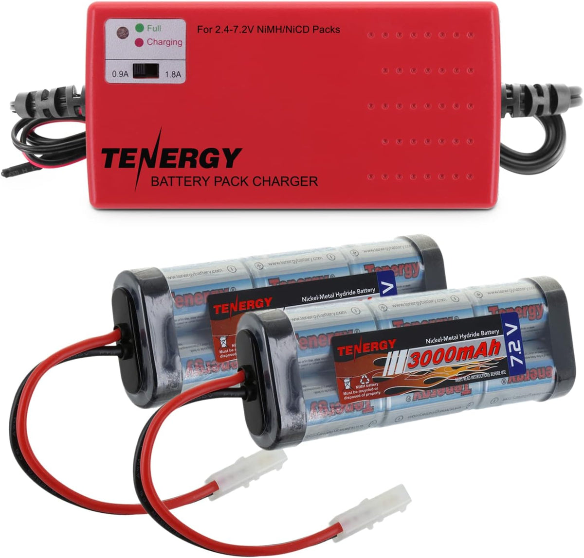 2 Pack 7.2V 3000mAh NiMH Battery Packs with Charger A55042