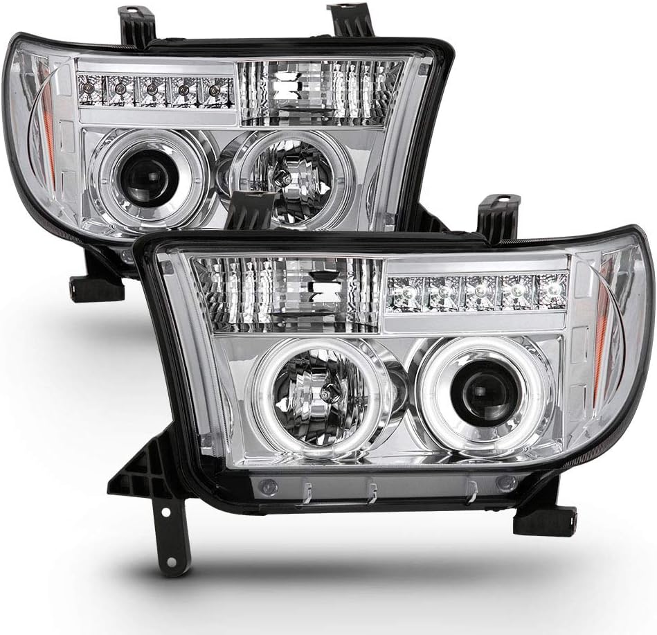 Smoked Lens LED Projector Headlights Left+Right P835
