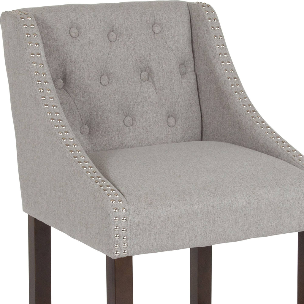 Light Gray Fabric Tufted Counter Height Stool G8212