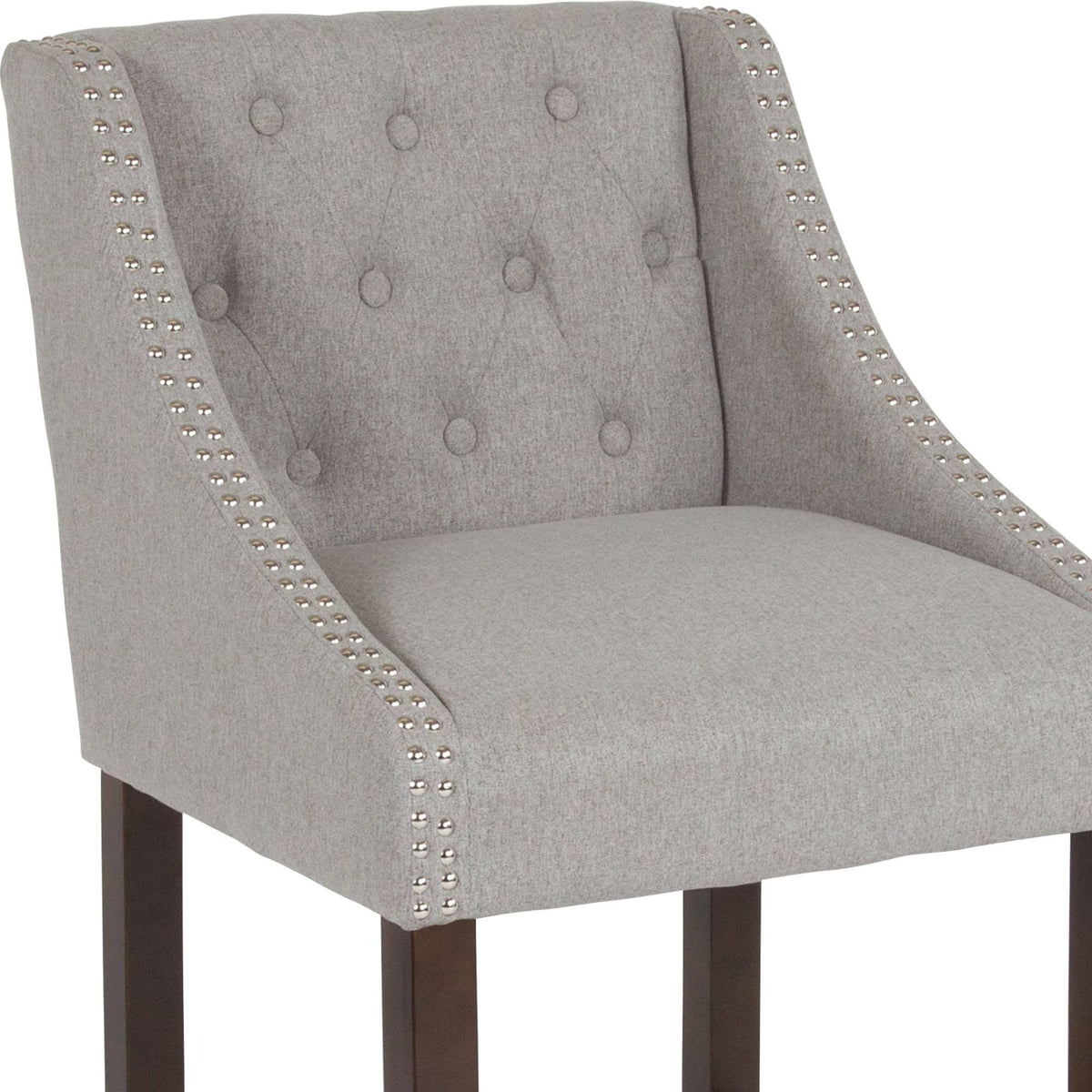 Light Gray Fabric Tufted Counter Height Stool G8212