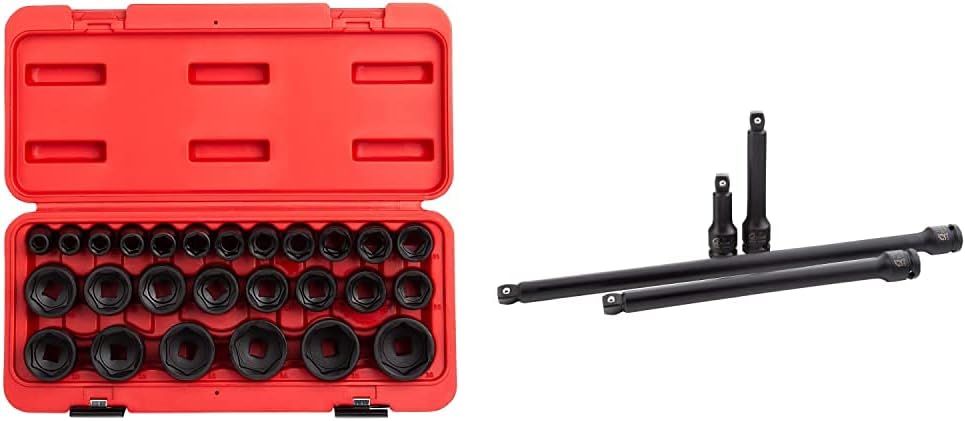 1/2 Inch Drive 26-Piece Metric Impact Socket Set O28578