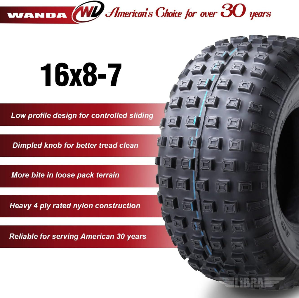 Set of 4 16x8-7 4PR ATV Tires V2264