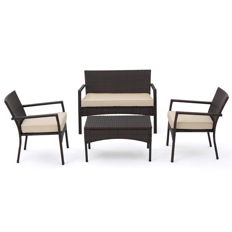 4 PC Multibrown Outdoor Chat Set D464107