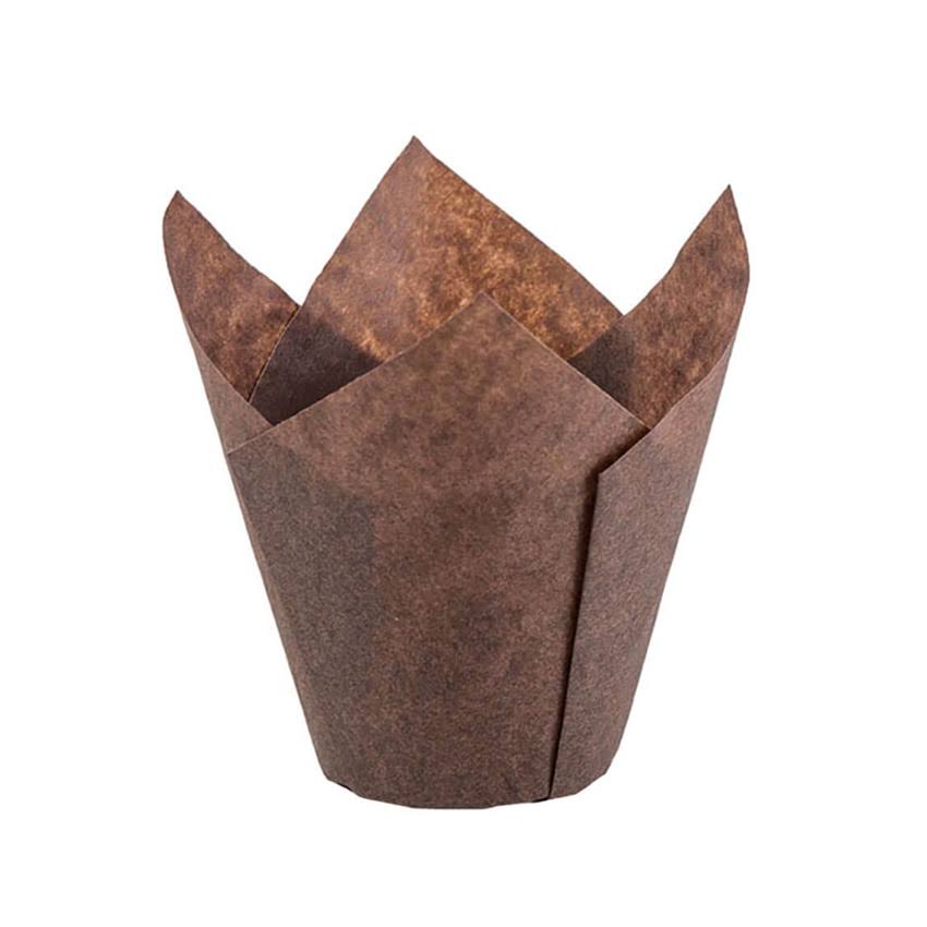 Brown Tulip Baking Cup H3484