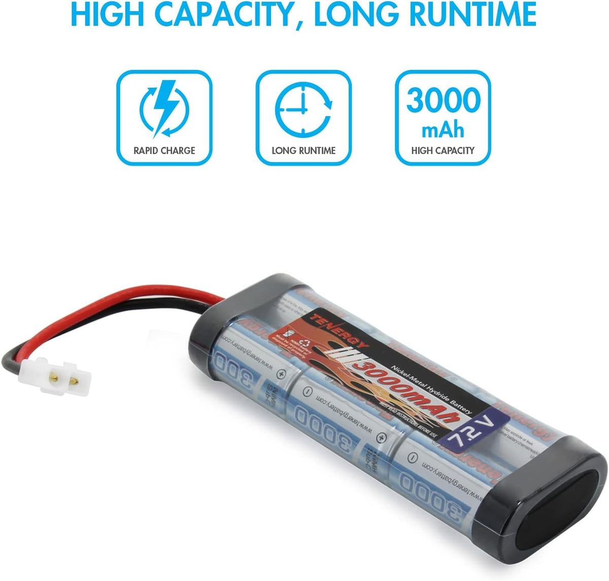 2 Pack 7.2V 3000mAh NiMH Battery Packs with Charger A55042