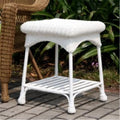 White Wicker Patio End Table V46762