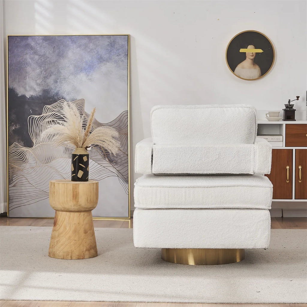 Modern Swivel Accent Barrel Chair A372891