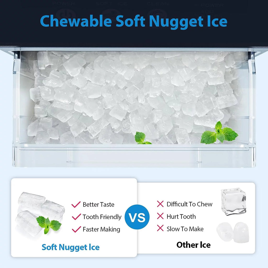 Nugget Ice Maker Countertop, 55 lbs/Day, Self-Cleaning, Stainless Steel X7546