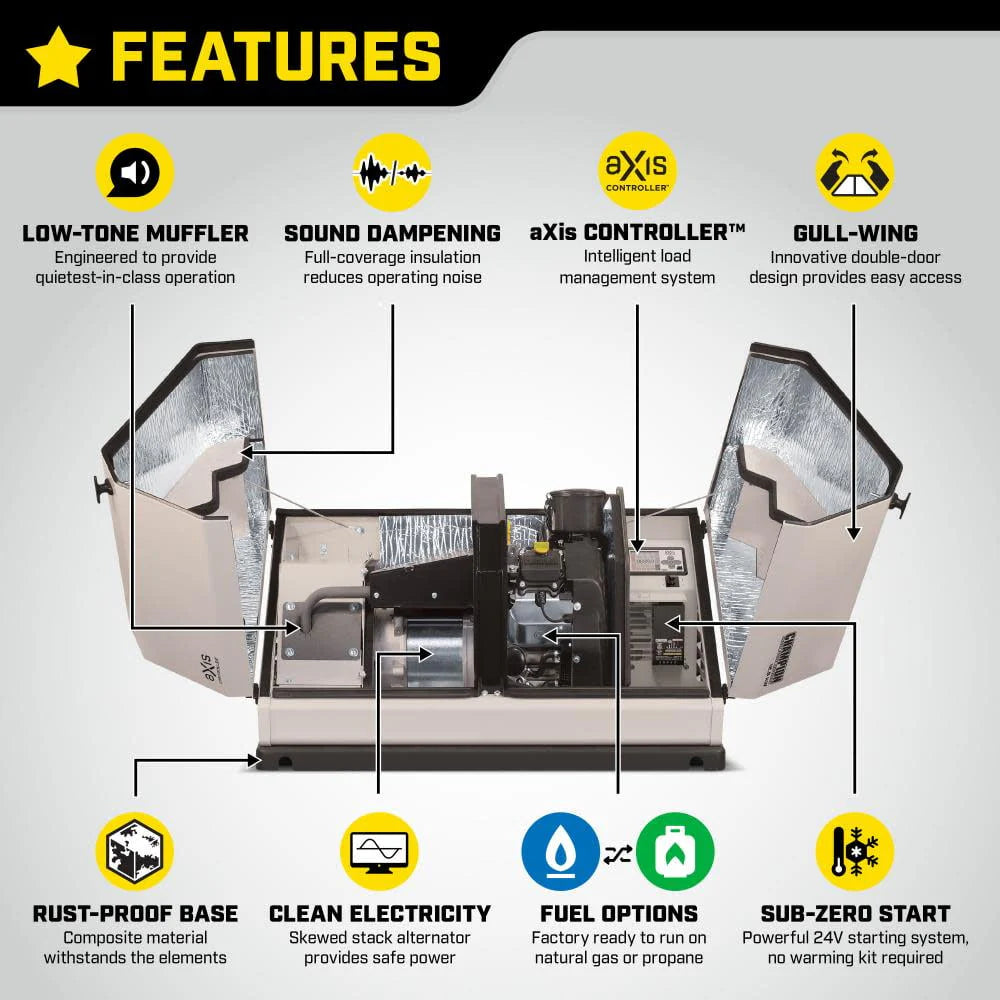 14Kw Home Standby Generator with 100 Amp Automatic Transfer Switch X614877
