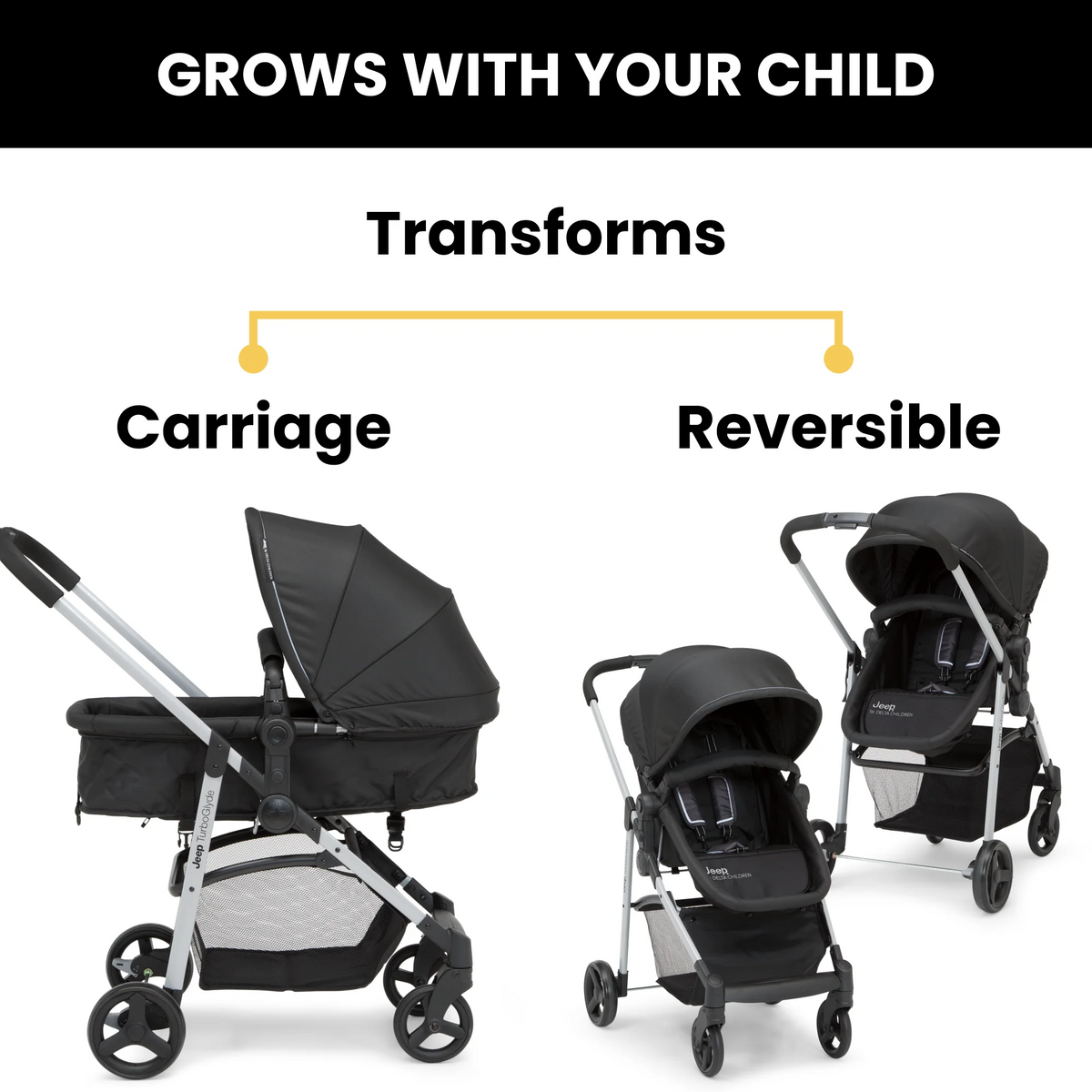 Black 3-in-1 Stroller F5122