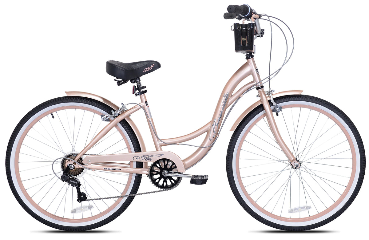 26 In. Rose Gold Women's Cruiser Bike Q17950