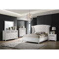 White Upholstered Tufted Bedroom Set A5164
