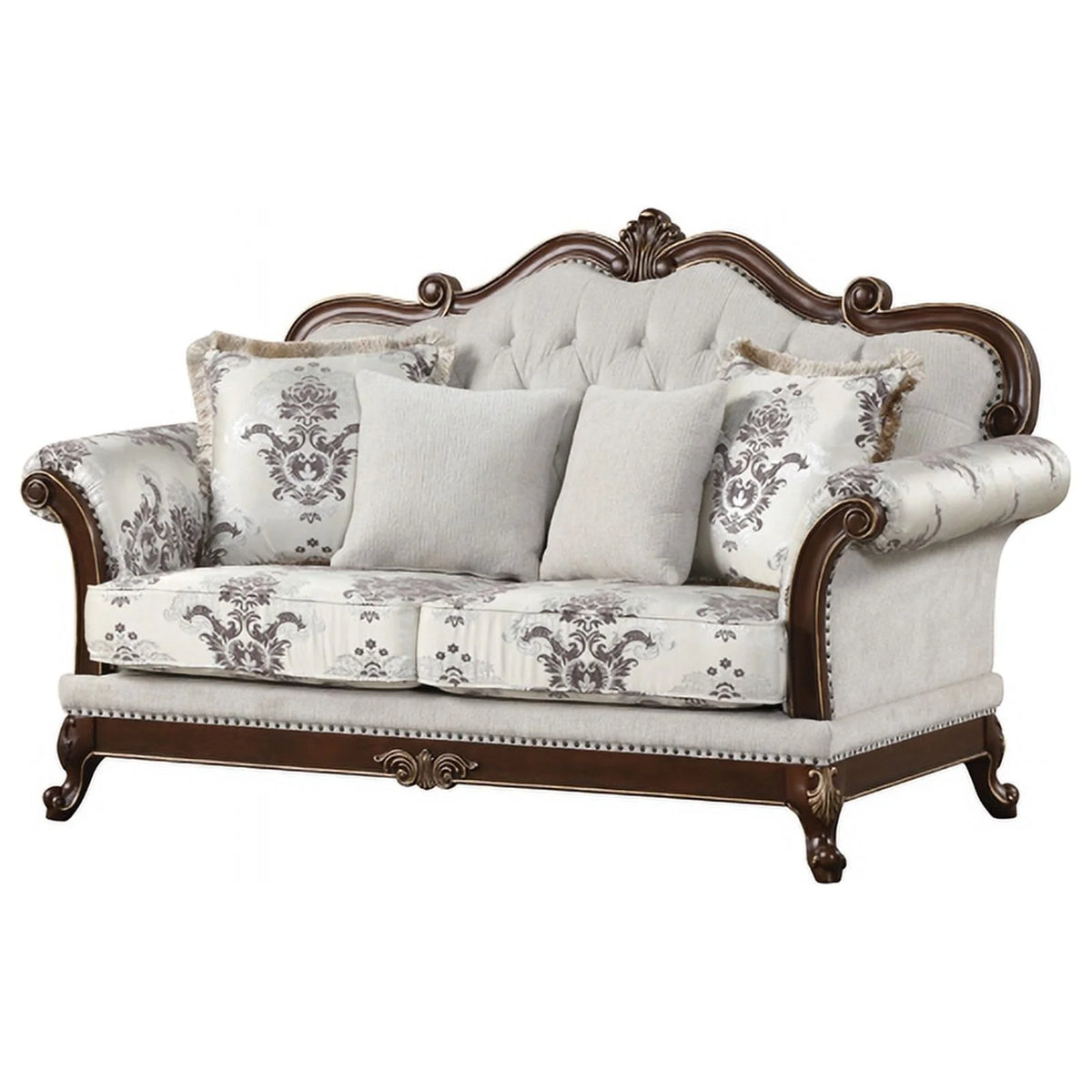 White 2PC Tufted Living Room Set S942
