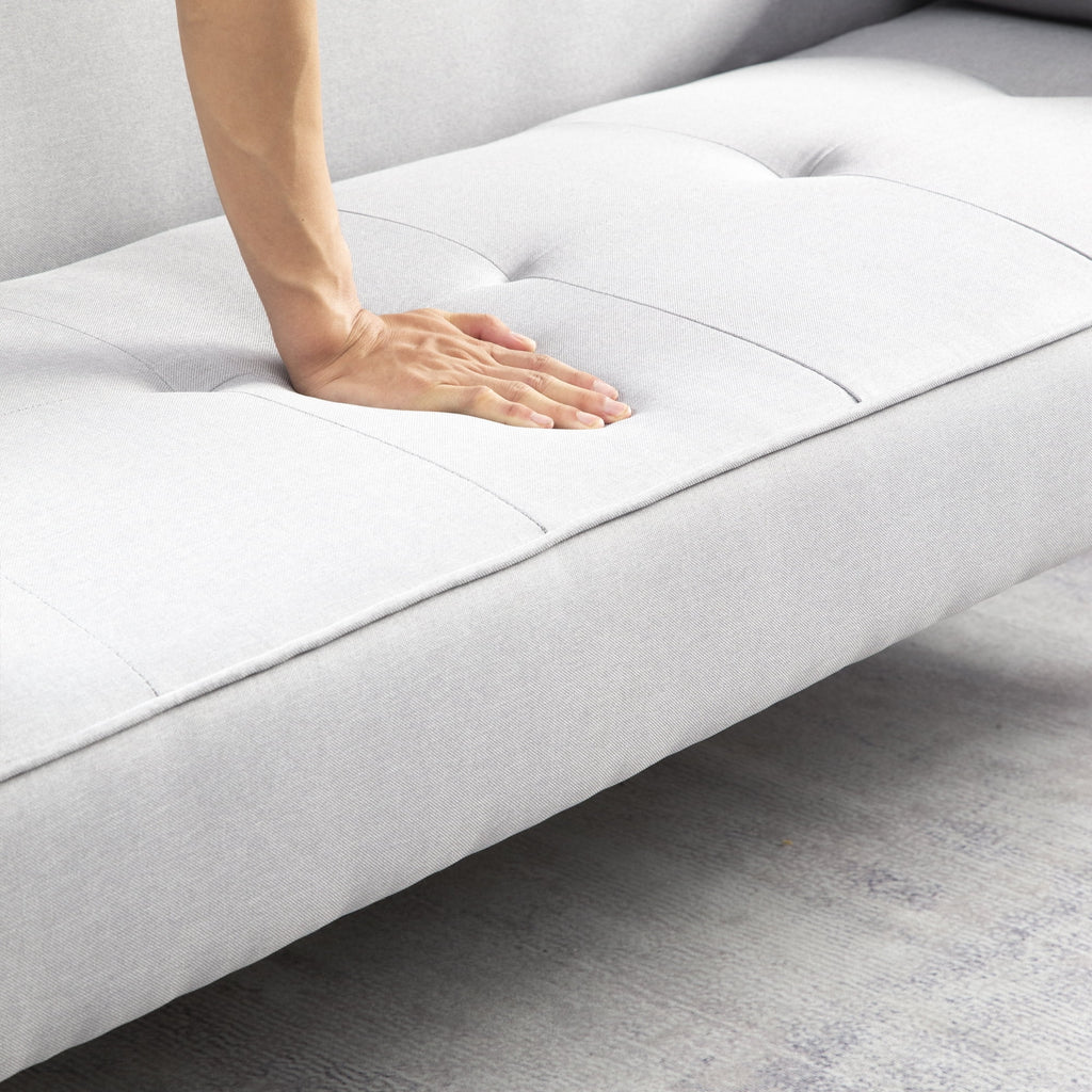 Linen Futon Sofa Bed with Armrests Y24154