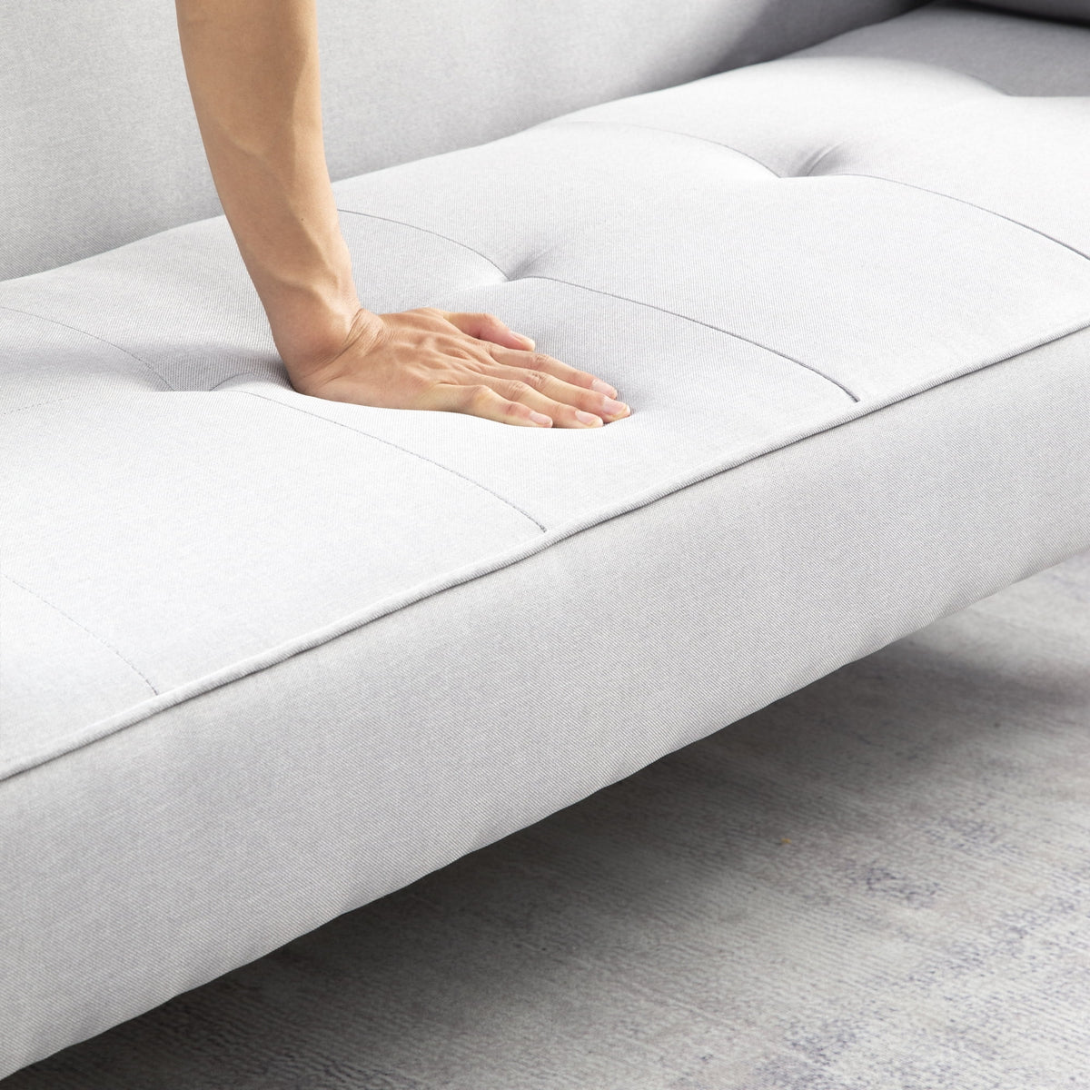 Linen Futon Sofa Bed with Armrests Y24154