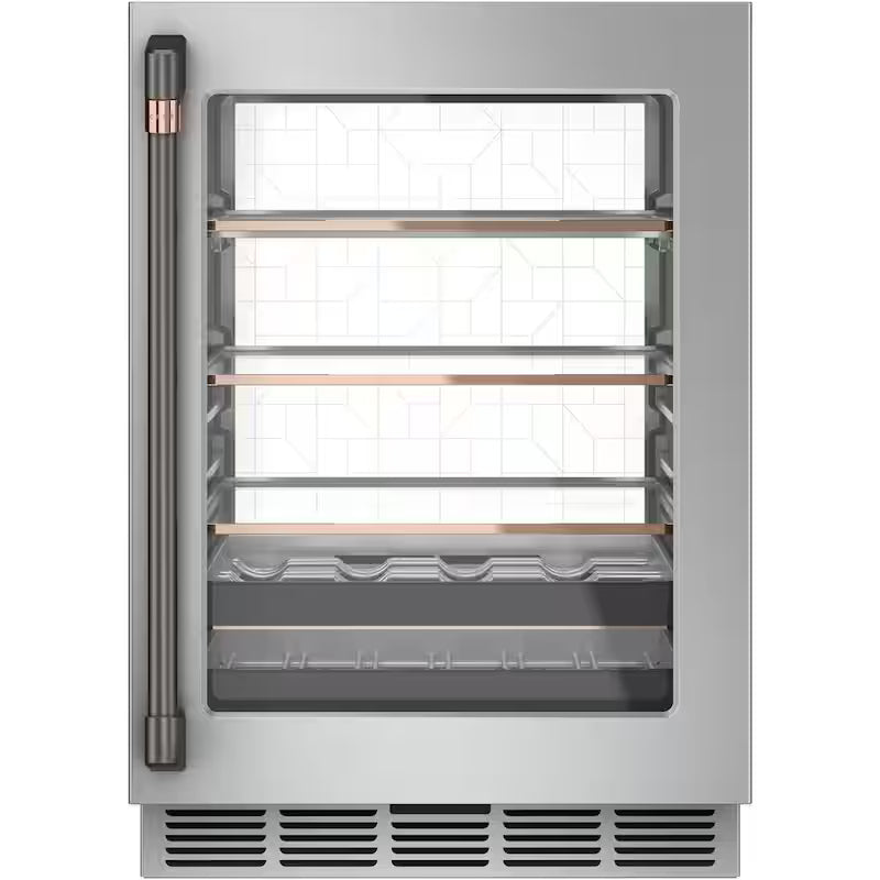 24 in. 14-Bottle Wine and 126-Can Beverage Cooler in Stainless Steel J845296