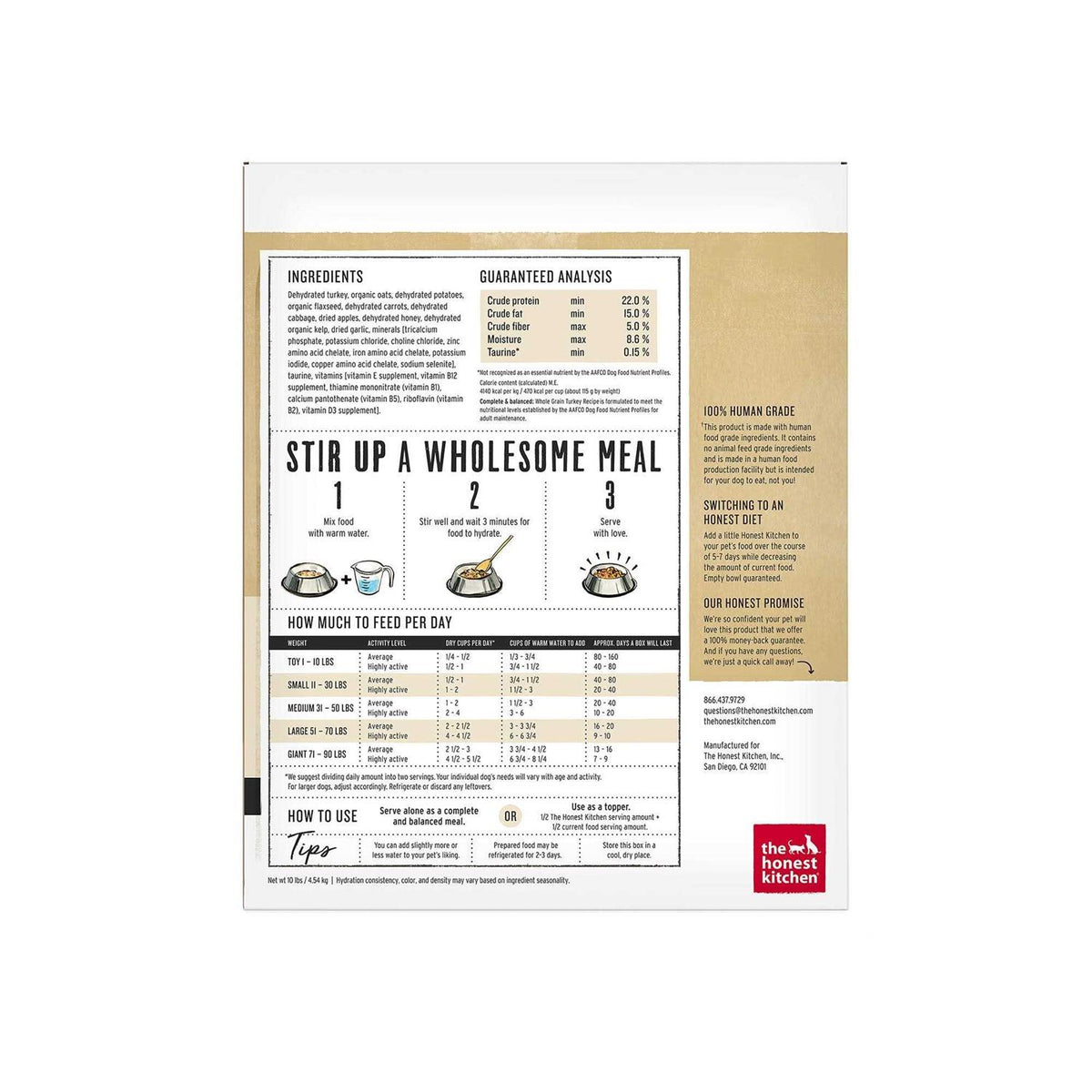 Dehydrated Whole Grain Dog Food Turkey P11490