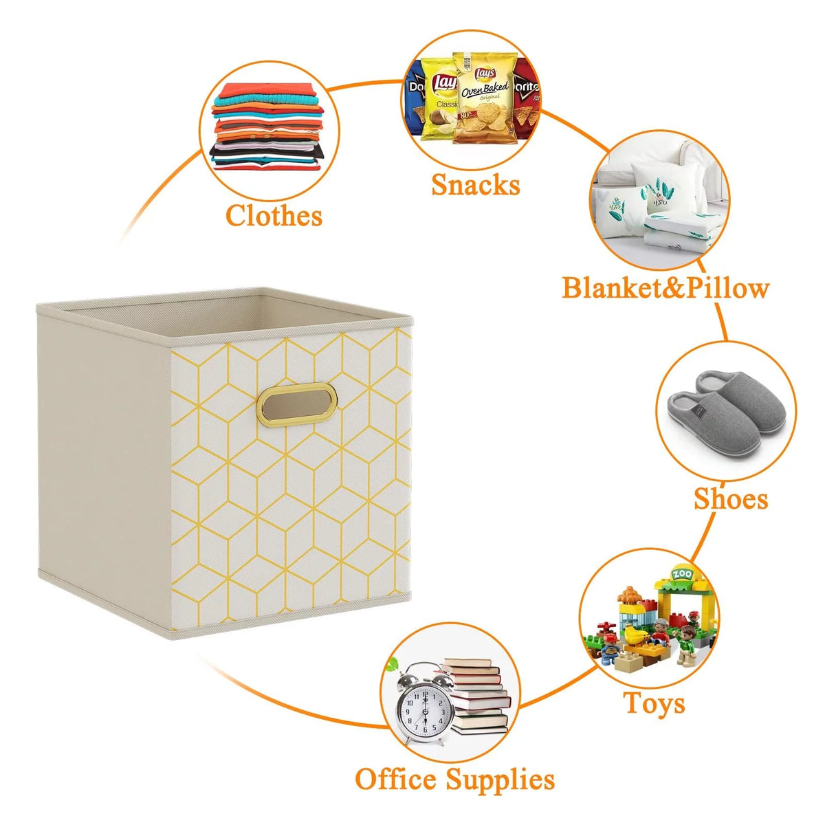 Set of 6 Collapsible Storage Cubes with Handles P9569