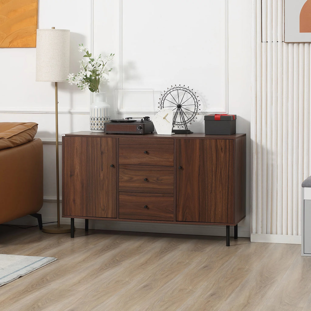Brown Sideboard with 2 Cabinets 3 Drawers R803
