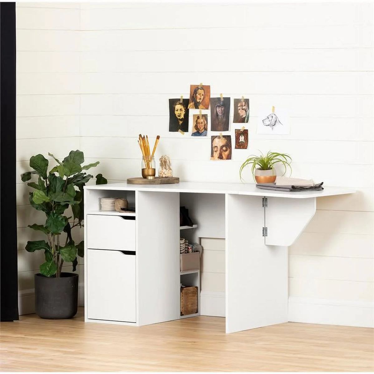 Mid-Century Expandable Wood Craft Table G532