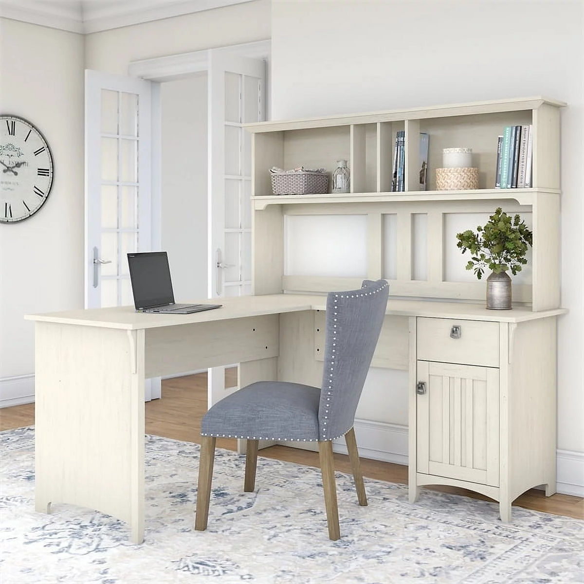 L Shaped Desk with Hutch E95358