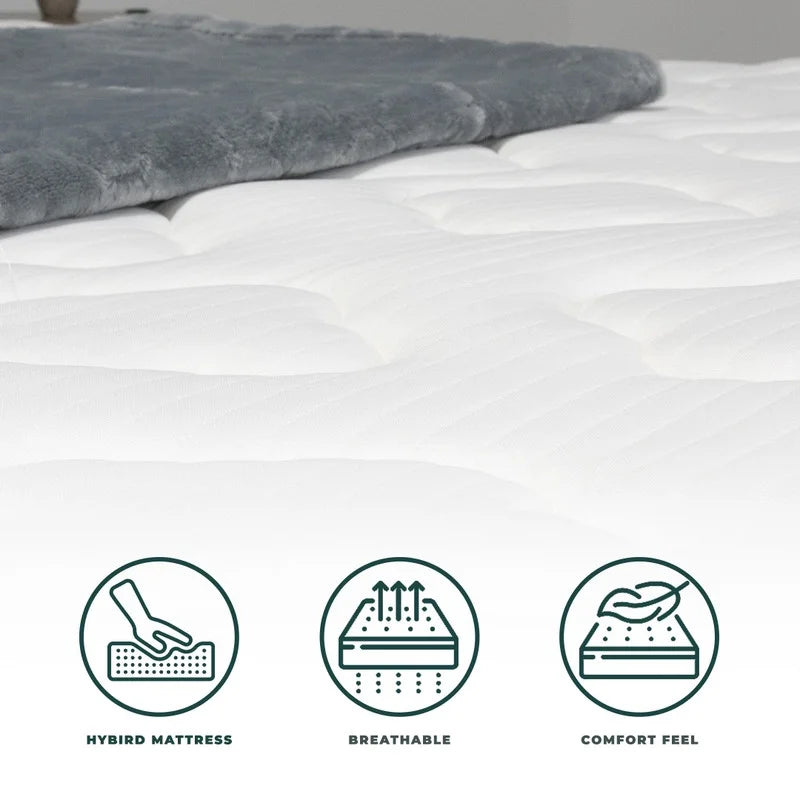 Twin Size 12 Inch Memory Foam & Spring Hybrid Mattress with Breathable Cover Y9984