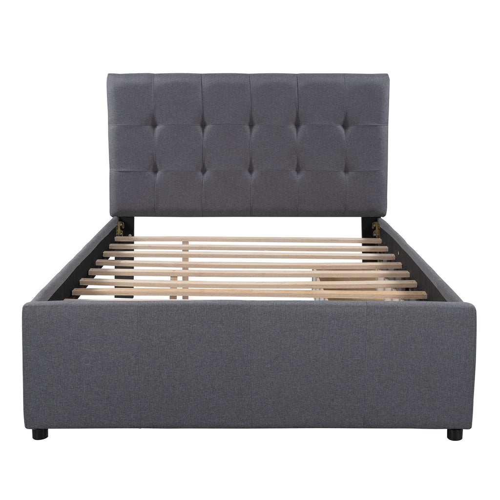 Full Size Upholstered Platform Bed with Two Storage Drawers U911565