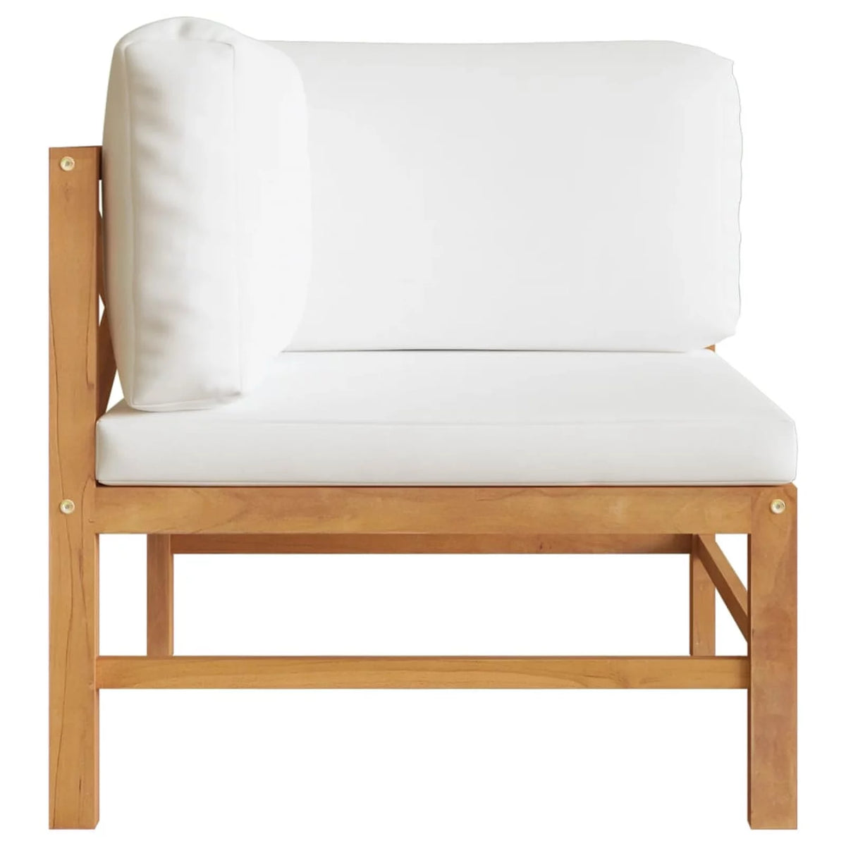 2 pcs Solid Teak Wood Corner Sofas with Cushions Q88403