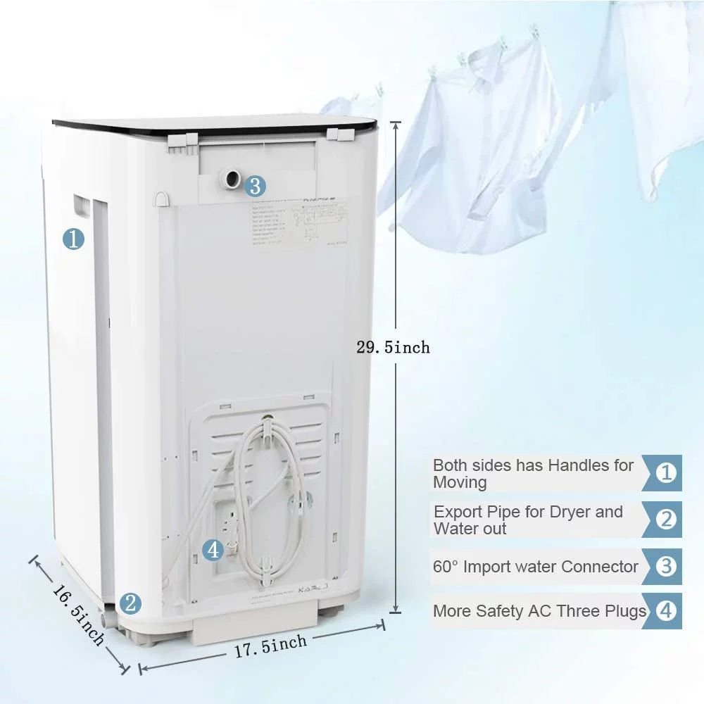 Compact 8 lbs Top Load Washer and Spin Dryer U8492