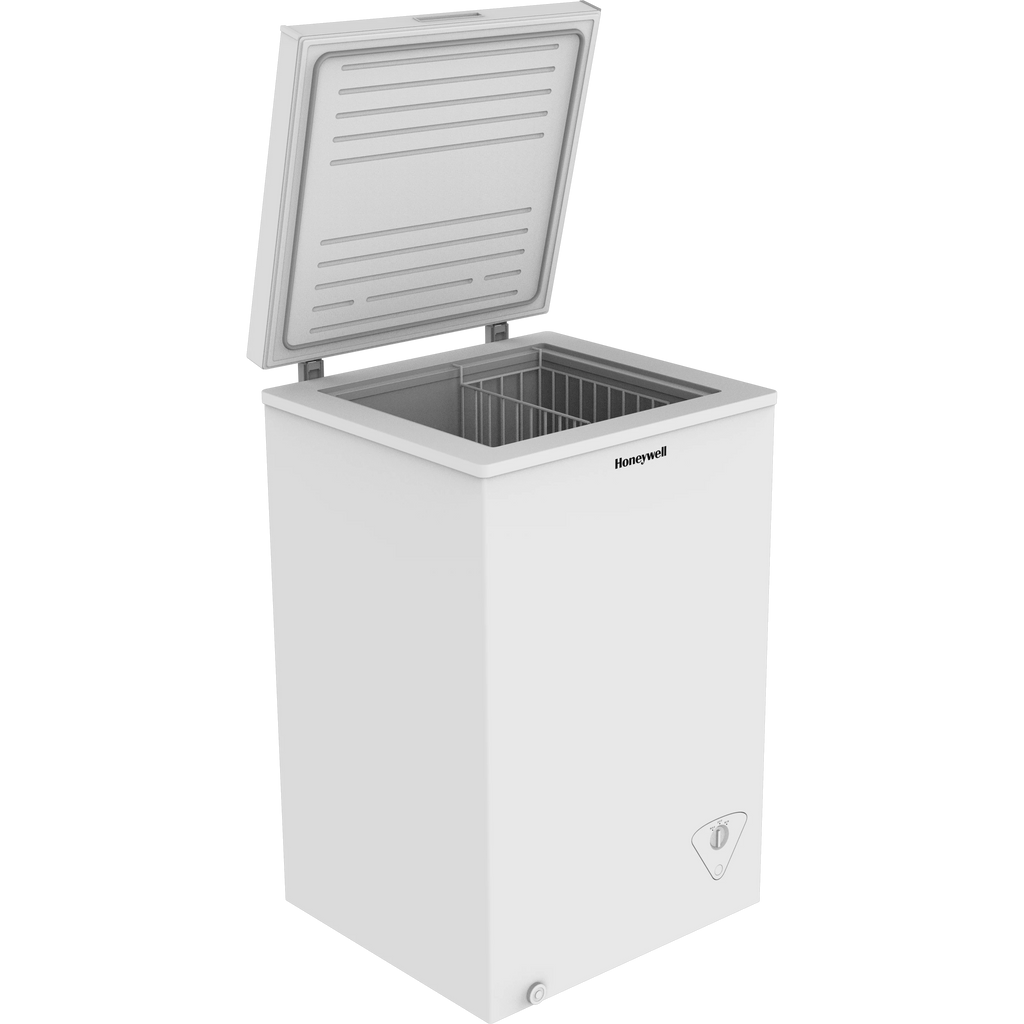 3.5 Cu Ft White Chest Freezer with Storage Basket D3013