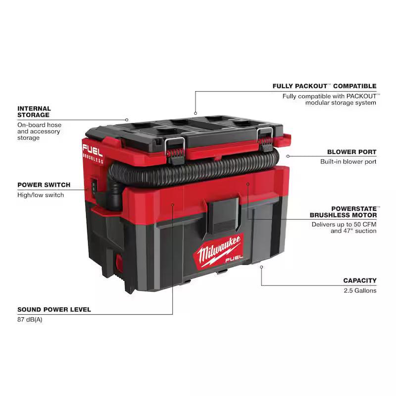 18-Volt Cordless 2.5 Gal. Wet/Dry Vacuum with Battery and Charger I30129