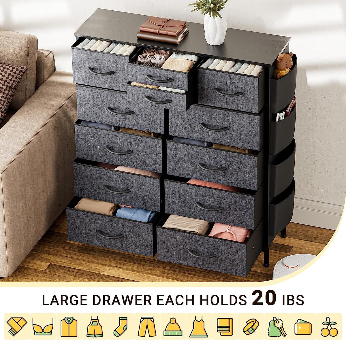 12 Drawer Fabric Dresser B68488