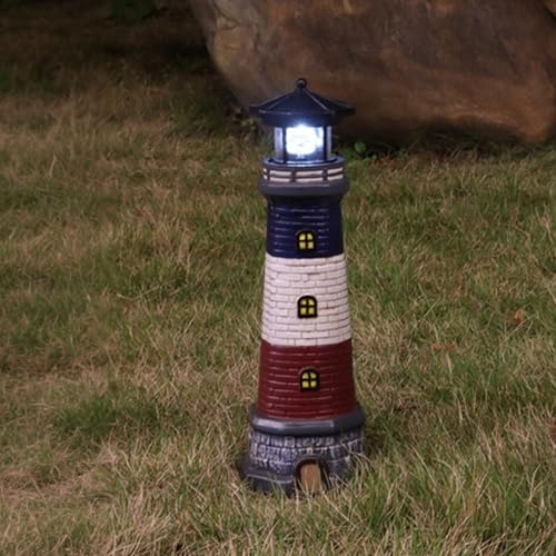 15" Waterproof Resin Lighthouse Solar Light C123